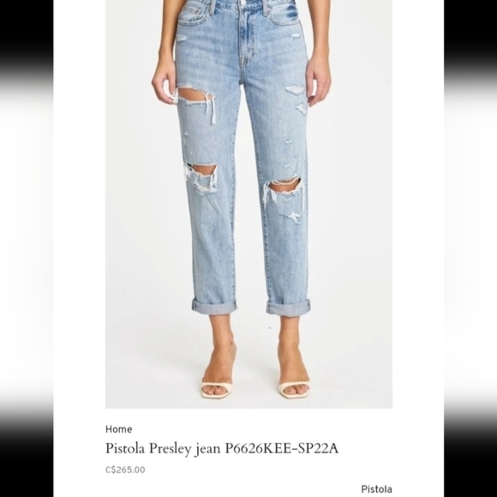 PISTOLA Blue High Rise Distressed Jeans